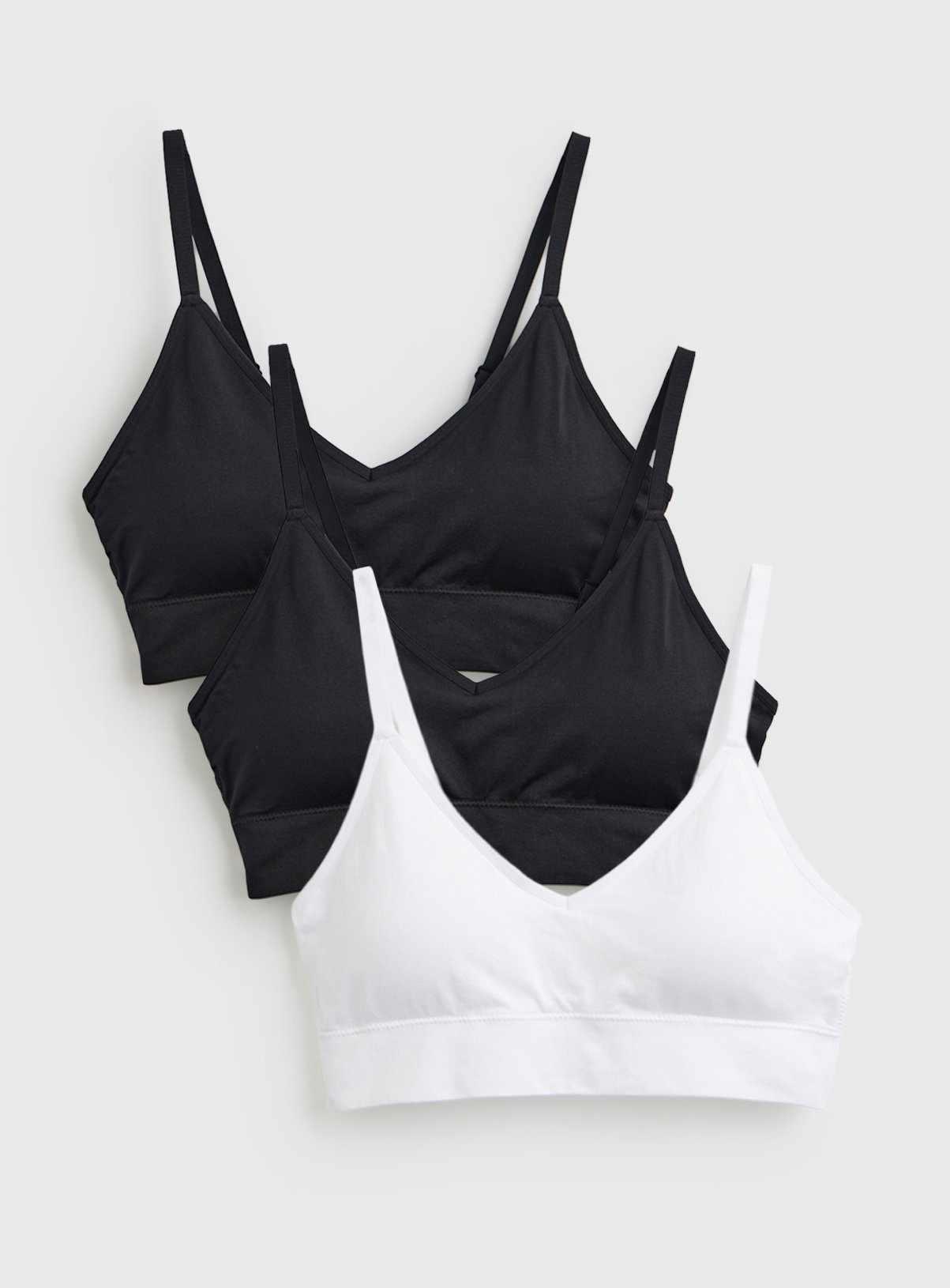 Mono Seamfree V Neck Bralette 3 Pack L - Image 1 thumbnail
